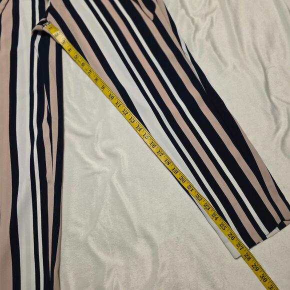 Express Ankle High Rise Striped Paperbag Pockets Sash Tie Pants, Size 6 Regular - Picture 6 of 6